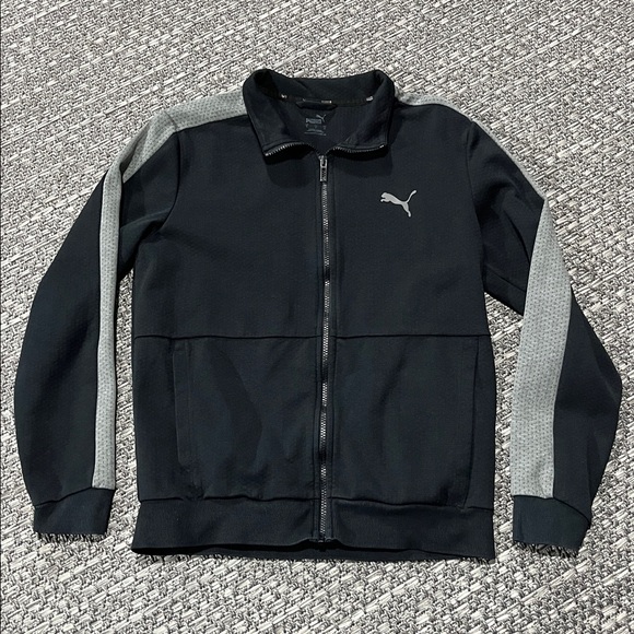 Puma | Black & Grey Full Zip Sweater - Picture 1 of 8